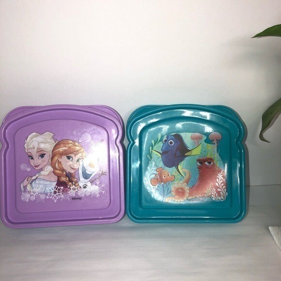 Disney Frozen & Finding Dory Sandwich Container Set of 2 Lunch Box - Picture 3 of 9
